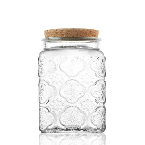 800ml Square Glass Jar With Bamboo Lid