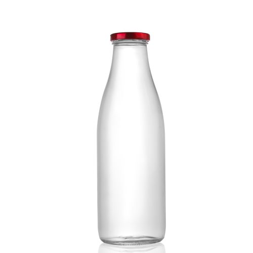 1 Litre Glass Milk Bottles with Lids